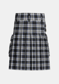 Utility_Menzies_Black_Dress_Tartan_1812_kilt_back_image_with_pleated_design_and_adjustable_buckles_for_men