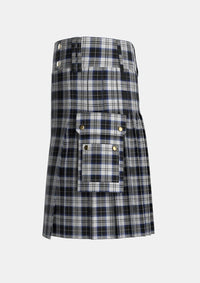 Utility_Menzies_Black_Dress_Tartan_1812_kilt_left_image_with_pleated_design_and_adjustable_buckles_for_men