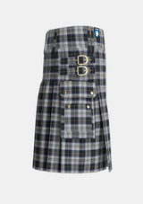 Utility_Menzies_Black_Dress_Tartan_1812_kilt_right_image_with_pleated_design_and_adjustable_buckles_for_men