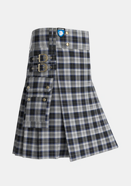 Utility_Menzies_Black_Dress_Tartan_1812_kilt_side_image_with_pleated_design_and_adjustable_buckles_for_men
