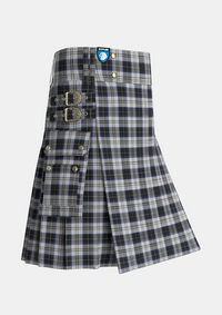 Utility_Menzies_Black_Dress_Tartan_1812_kilt_side_image_with_pleated_design_and_adjustable_buckles_for_men