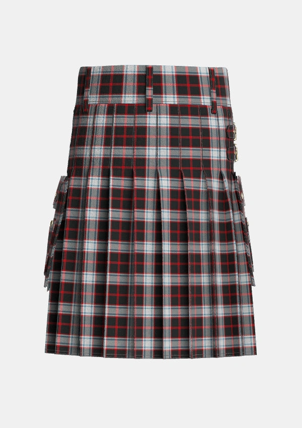 Utility_Merrilees_Tartan_1602_kilt_back_image_with_pleated_design_and_adjustable_buckles_for_men