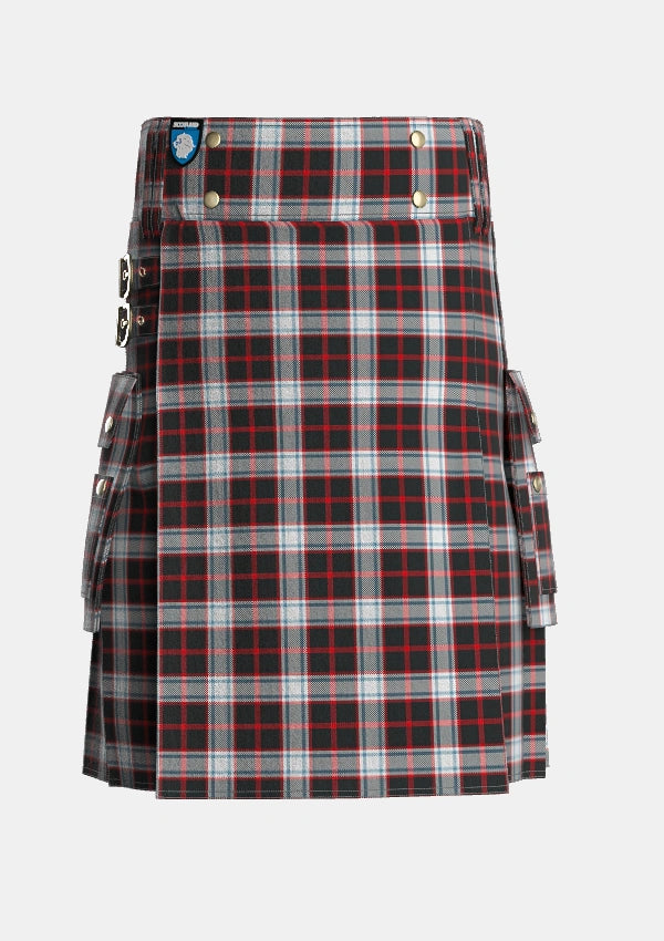 Utility_Merrilees_Tartan_1602_kilt_front_image_with_pleated_design_and_adjustable_buckles_for_men