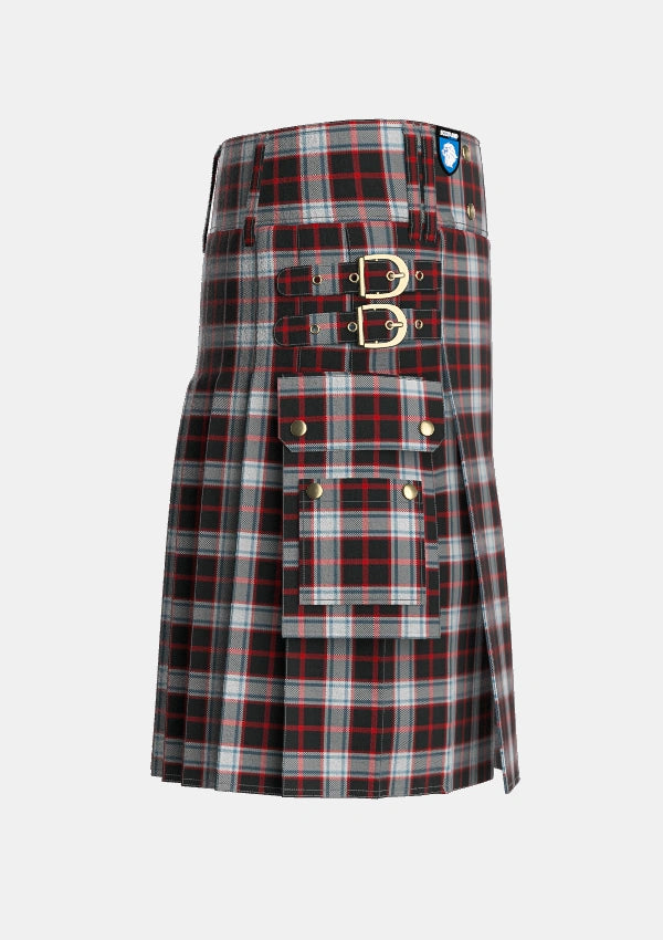 Utility_Merrilees_Tartan_1602_kilt_right_image_with_pleated_design_and_adjustable_buckles_for_men