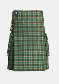 Utility_Michigan_Tartan_kilt_front_image_with_pleated_design_and_adjustable_buckles_for_men