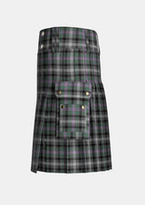 Utility_Midnight_Thistle_Tartan_7499_kilt_left_image_with_pleated_design_and_adjustable_buckles_for_men