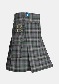 Utility_Midnight_Thistle_Tartan_7499_kilt_side_image_with_pleated_design_and_adjustable_buckles_for_men