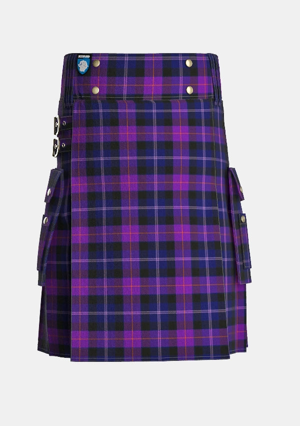 Utility_Millar_Euan_Tartan_15279_kilt_front_image_with_pleated_design_and_adjustable_buckles_for_men