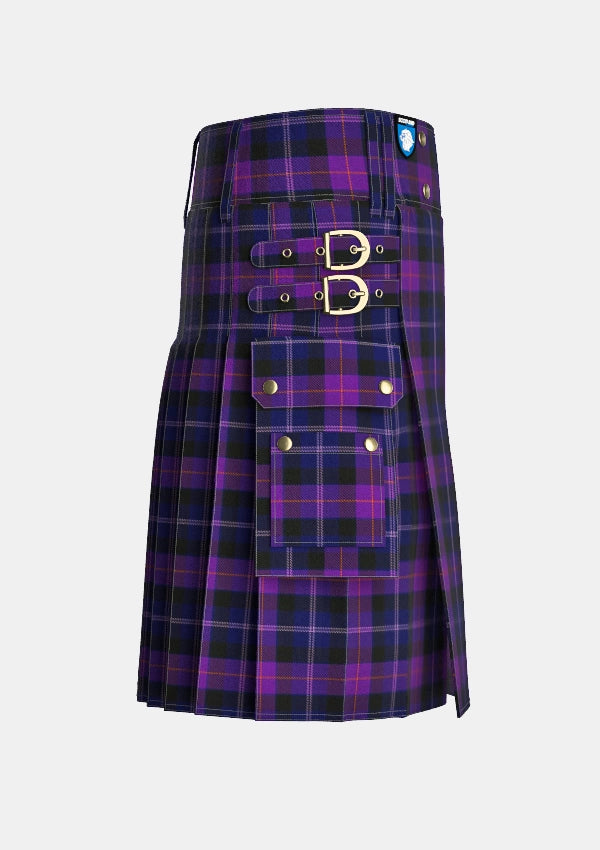 Utility_Millar_Euan_Tartan_15279_kilt_right_image_with_pleated_design_and_adjustable_buckles_for_men