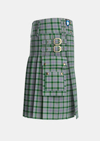 Utility_Milne_dress_green_Tartan_3196_kilt_right_image_with_pleated_design_and_adjustable_buckles_for_men