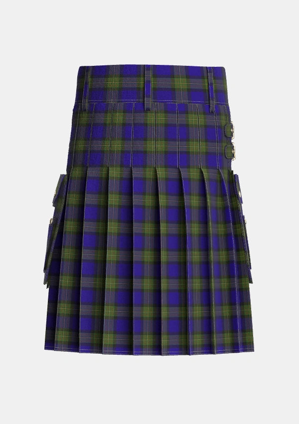 Utility_Minnick_Tartan_3476_kilt_back_image_with_pleated_design_and_adjustable_buckles_for_men