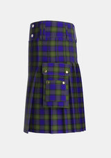 Utility_Minnick_Tartan_3476_kilt_left_image_with_pleated_design_and_adjustable_buckles_for_men
