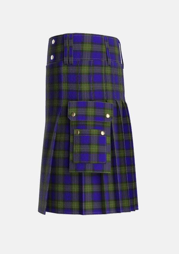 Utility_Minnick_Tartan_3476_kilt_left_image_with_pleated_design_and_adjustable_buckles_for_men