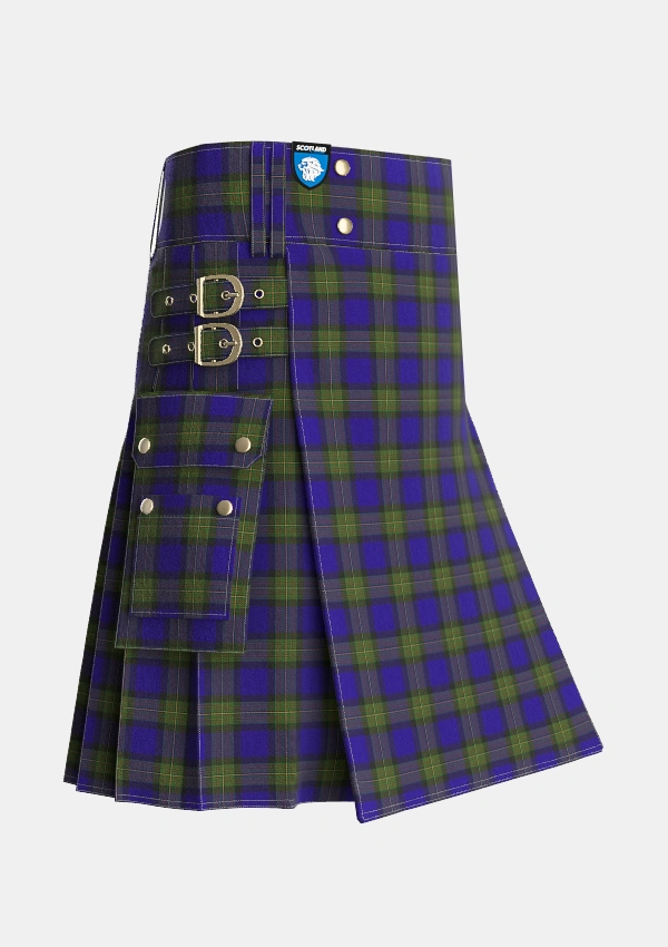 Utility_Minnick_Tartan_3476_kilt_side_image_with_pleated_design_and_adjustable_buckles_for_men