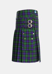 Utility_Mitchell_2_Tartan_3178_kilt_right_image_with_pleated_design_and_adjustable_buckles_for_men
