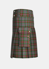 Utility_Modern_Robertson_tartan_2148_kilt_left_image_with_pleated_design_and_adjustable_buckles_for_men