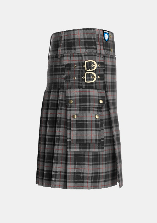 Utility_Moffat_1984_Tartan_1129_kilt_right_image_with_pleated_design_and_adjustable_buckles_for_men