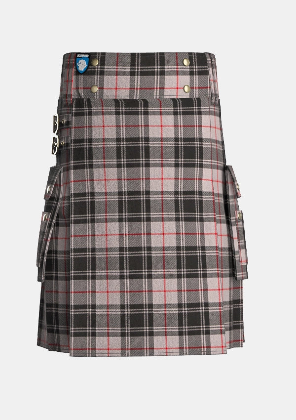 Utility_Moffat_tartan_kilt_front_image_with_pleated_design_and_adjustable_buckles_for_men