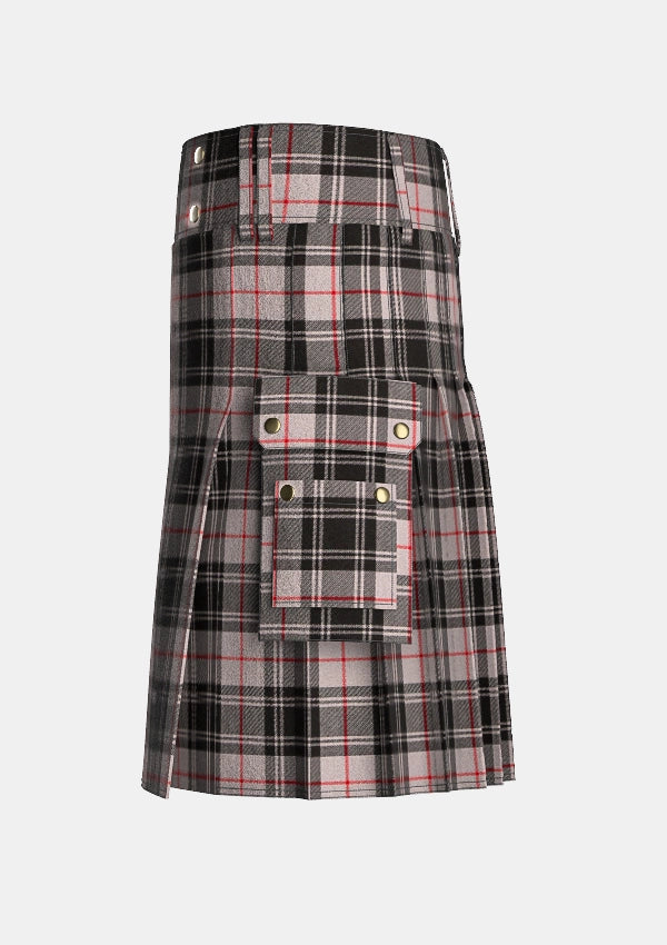 Utility_Moffat_tartan_kilt_left_image_with_pleated_design_and_adjustable_buckles_for_men