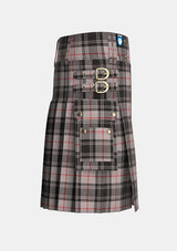 Utility_Moffat_tartan_kilt_right_image_with_pleated_design_and_adjustable_buckles_for_men