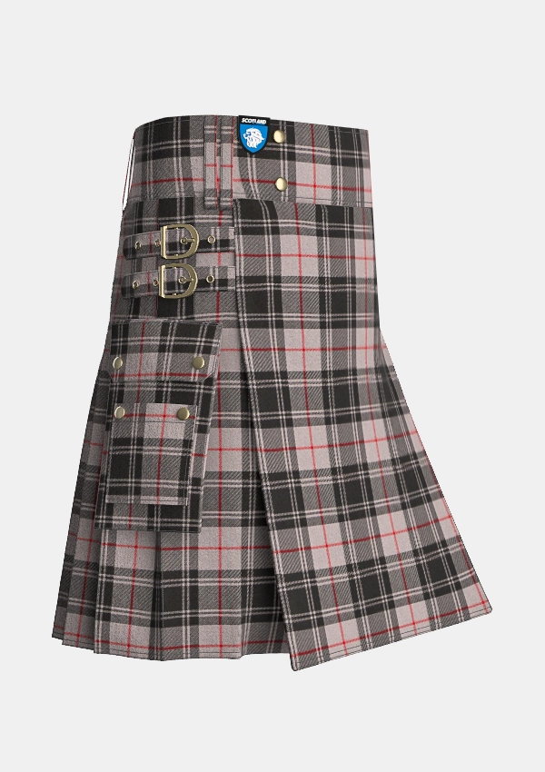 Utility_Moffat_tartan_kilt_side_image_with_pleated_design_and_adjustable_buckles_for_men