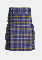 Utility_Monaghan_County_Crest_Range_Tartan_7412_kilt_front_image_with_pleated_design_and_adjustable_buckles_for_men