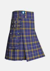 Utility_Monaghan_County_Crest_Range_Tartan_7412_kilt_side_image_with_pleated_design_and_adjustable_buckles_for_men