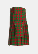 Utility_Moncreiffe_Tartan_963_kilt_left_image_with_pleated_design_and_adjustable_buckles_for_men
