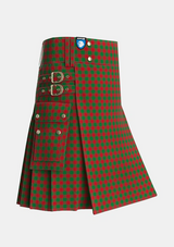 Utility_Moncreiffe_Tartan_963_kilt_side_image_with_pleated_design_and_adjustable_buckles_for_men
