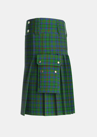 Utility_Moncrieff_of_Atholl_Tartan_5940_kilt_left_image_with_pleated_design_and_adjustable_buckles_for_men