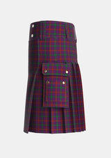 Utility_Montgomrie_Montgomery_of_Eglinton_Tartan_1082_kilt_left_image_with_pleated_design_and_adjustable_buckles_for_men