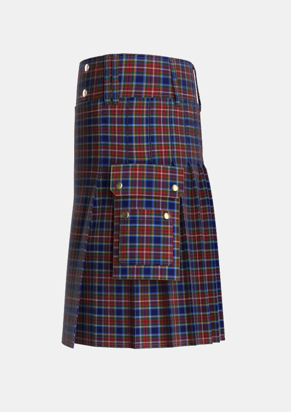 Utility_Moon_Georgia_USA_Tartan_4100_kilt_left_image_with_pleated_design_and_adjustable_buckles_for_men