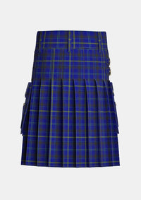 Utility_Moon_Tartan_2744_kilt_back_image_with_pleated_design_and_adjustable_buckles_for_men