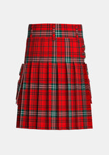 Utility_Morrison_Red_Tartan_kilt_back_image_with_pleated_design_and_adjustable_buckles_for_men