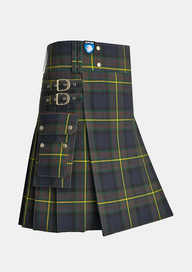 Utility_Muir_Modern_Tartan_kilt_side_image_with_pleated_design_and_adjustable_buckles_for_men