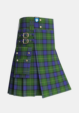 Utility_Muir_Moore_Tartan_345_kilt_side_image_with_pleated_design_and_adjustable_buckles_for_men