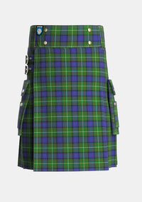 Utility_Mulcahy_Tartan_7264_kilt_front_image_with_pleated_design_and_adjustable_buckles_for_men