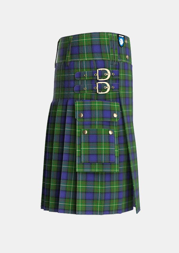 Utility_Mulcahy_Tartan_7264_kilt_right_image_with_pleated_design_and_adjustable_buckles_for_men