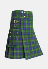 Utility_Mulcahy_Tartan_7264_kilt_side_image_with_pleated_design_and_adjustable_buckles_for_men