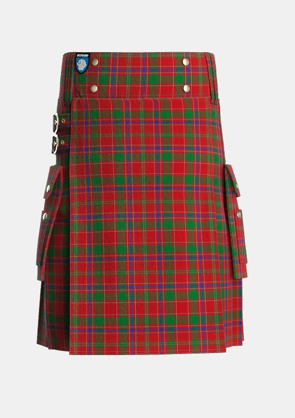 Utility_Munro_2_Tartan_974_kilt_front_image_with_pleated_design_and_adjustable_buckles_for_men
