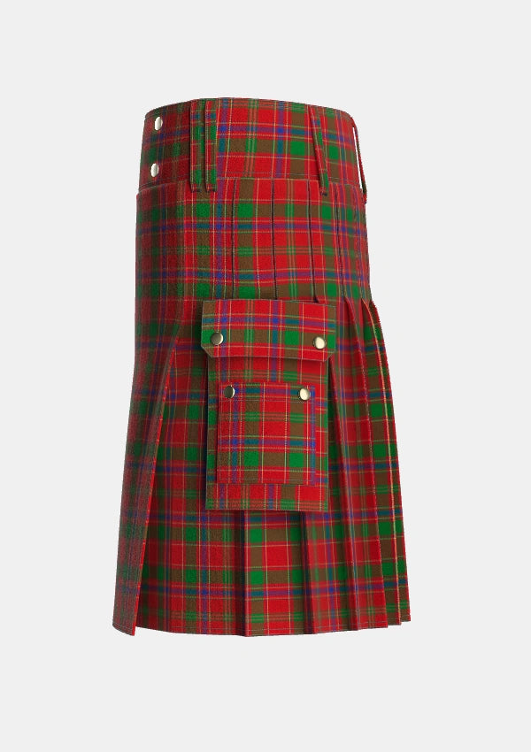Utility_Munro_2_Tartan_974_kilt_left_image_with_pleated_design_and_adjustable_buckles_for_men