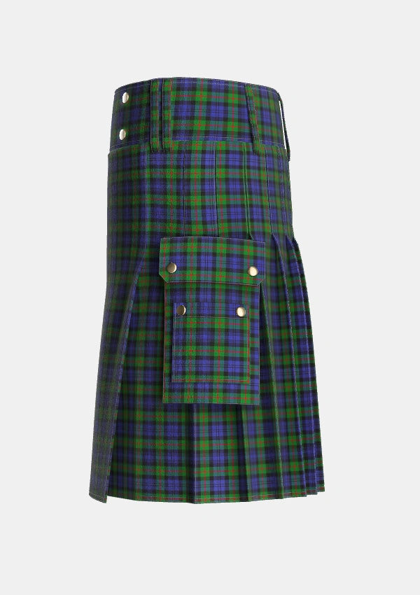 Utility_Murray_1816_2_Tartan_219_kilt_left_image_with_pleated_design_and_adjustable_buckles_for_men