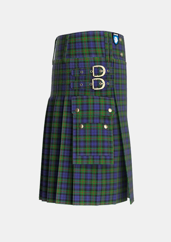 Utility_Murray_1816_2_Tartan_219_kilt_right_image_with_pleated_design_and_adjustable_buckles_for_men