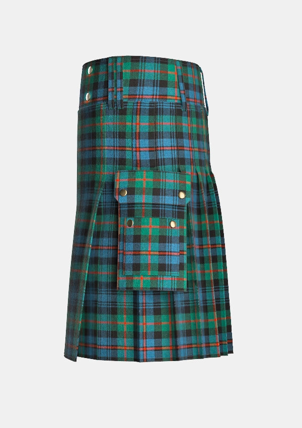 Utility_Murray_of_Athol_Ancient_Tartan_kilt_left_image_with_pleated_design_and_adjustable_buckles_for_men