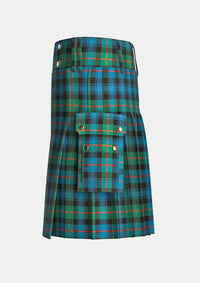 Utility_Murray_tartan_kilt_left_image_with_pleated_design_and_adjustable_buckles_for_men