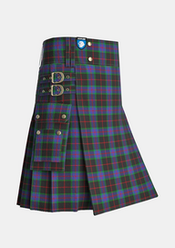 Utility_Nairn_Tartan_1331_kilt_side_image_with_pleated_design_and_adjustable_buckles_for_men