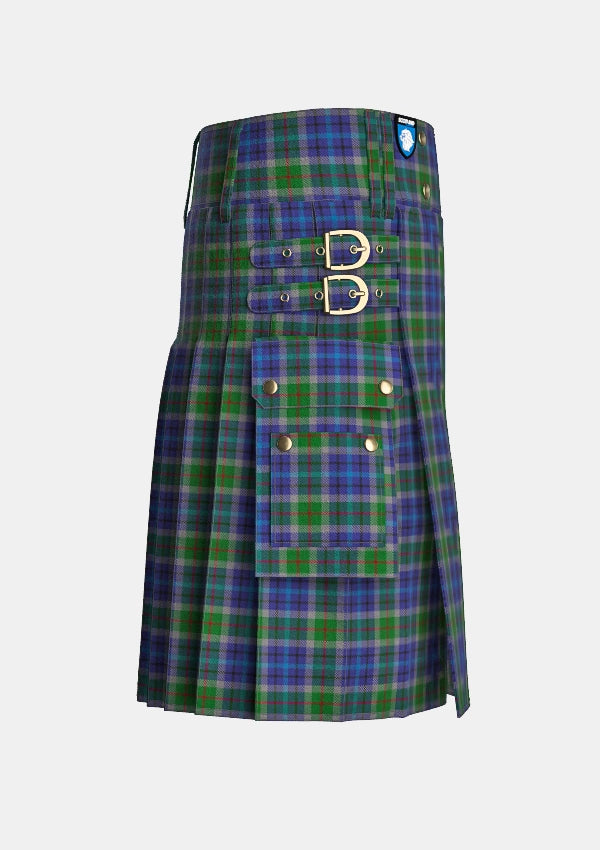 Utility_New_York_City_Tartan_3812_kilt_right_image_with_pleated_design_and_adjustable_buckles_for_men