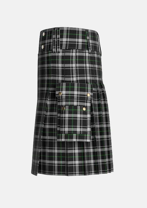 Utility_New_Zealand_Tartan_4215_kilt_left_image_with_pleated_design_and_adjustable_buckles_for_men
