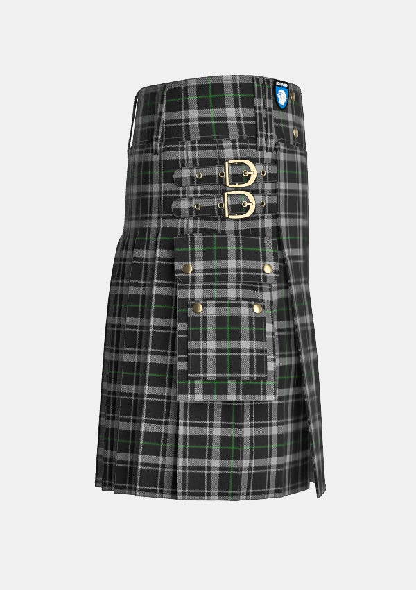 Utility_New_Zealand_Tartan_4215_kilt_right_image_with_pleated_design_and_adjustable_buckles_for_men