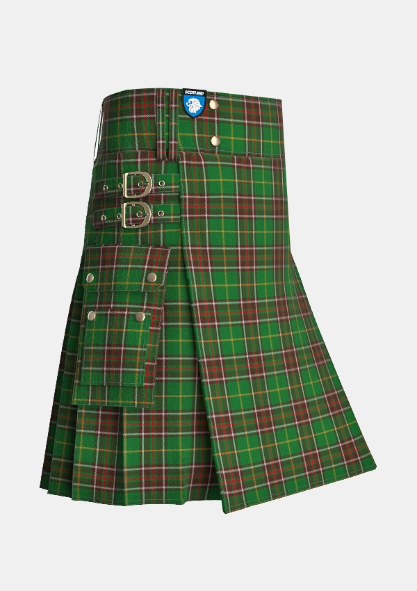 Utility_Newfoundland_Tartan_1543_kilt_side_image_with_pleated_design_and_adjustable_buckles_for_men